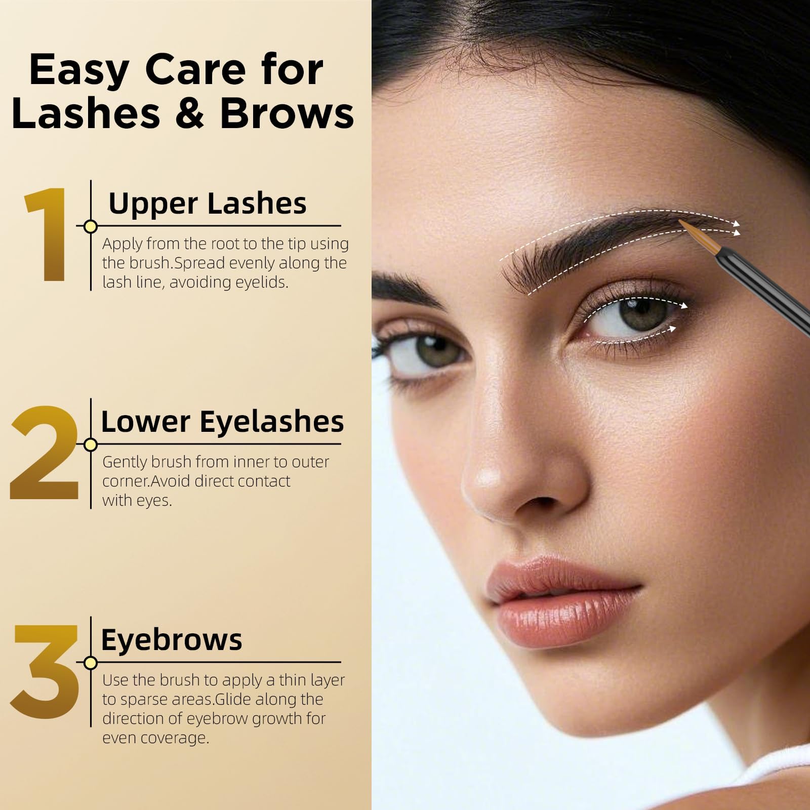 ASAMO Eyelash & Eyebrow Growth Serum – 15 Plant Extracts, Oil-Free, Hypoallergenic
