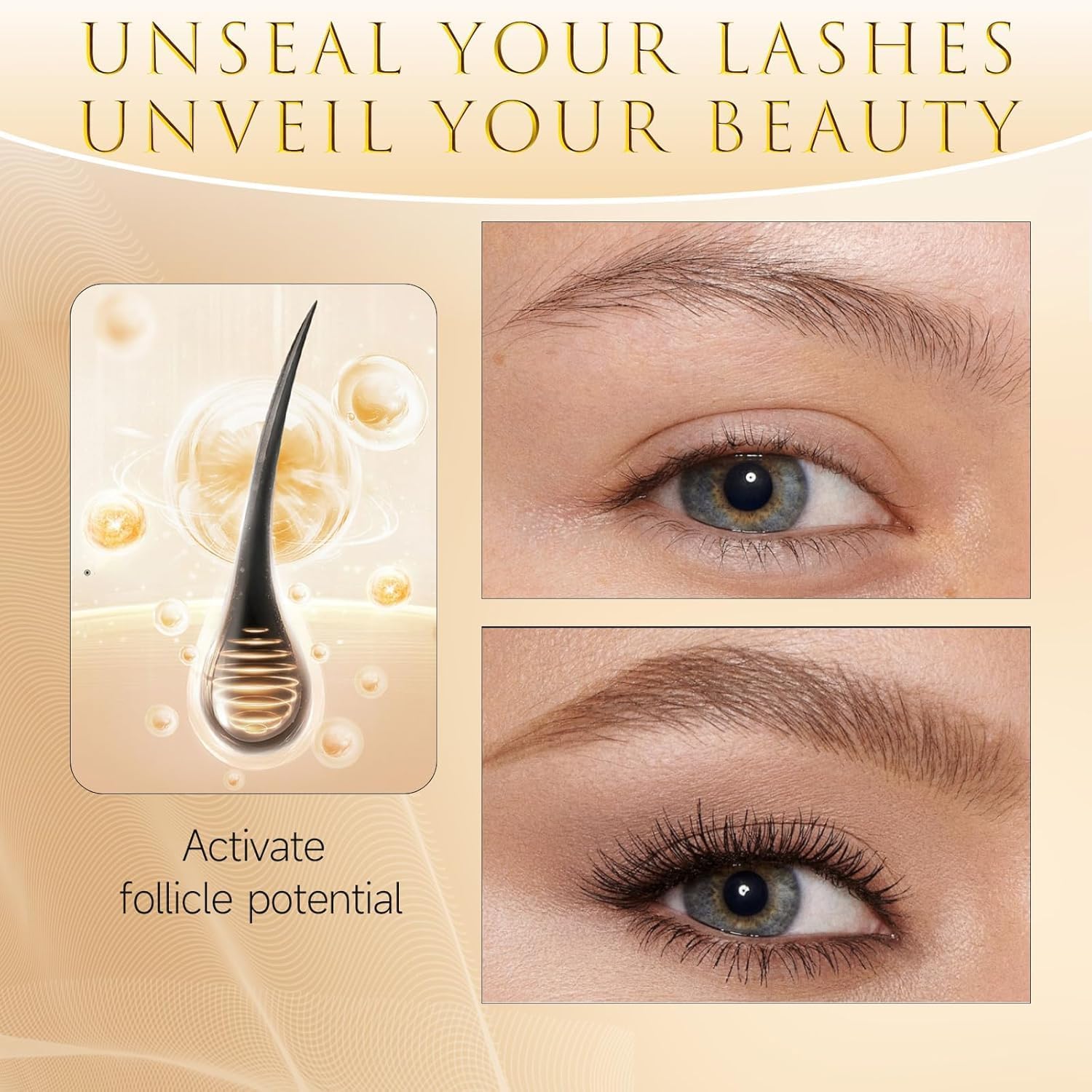 ASAMO Eyelash Growth Serum – 15 Plant Extracts, Oil-Free, Hypoallergenic (3ml)