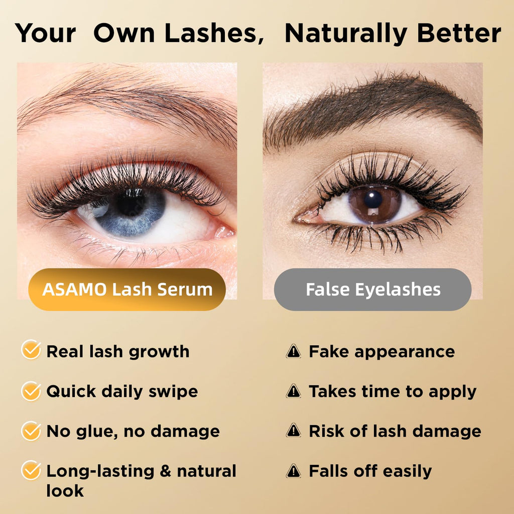 ASAMO Pure Gold Eyelash & Eyebrow Growth Serum – 15 Plant Extracts