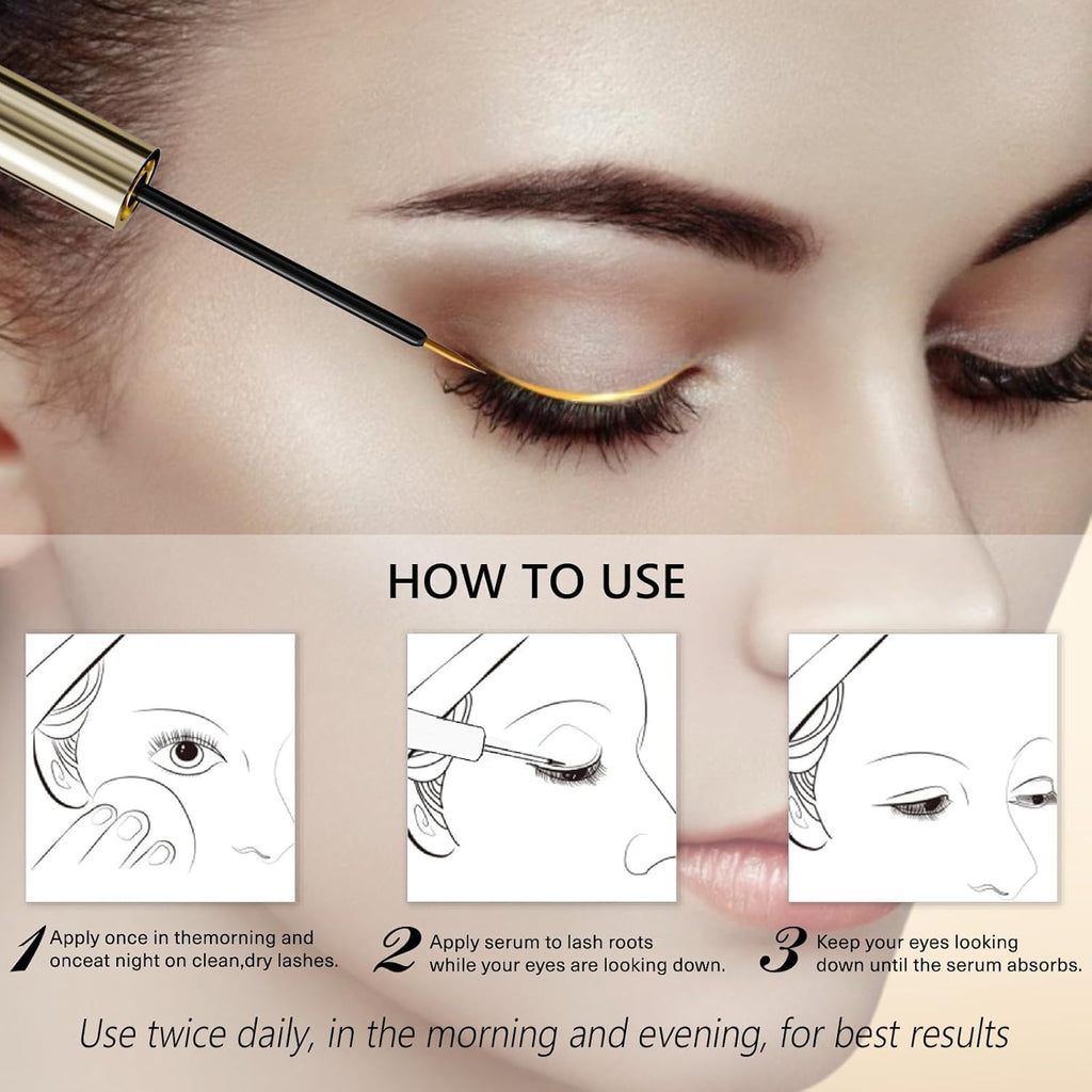 ASAMO Eyelash Growth Serum – 15 Plant Extracts, Oil-Free, Hypoallergenic (3ml)