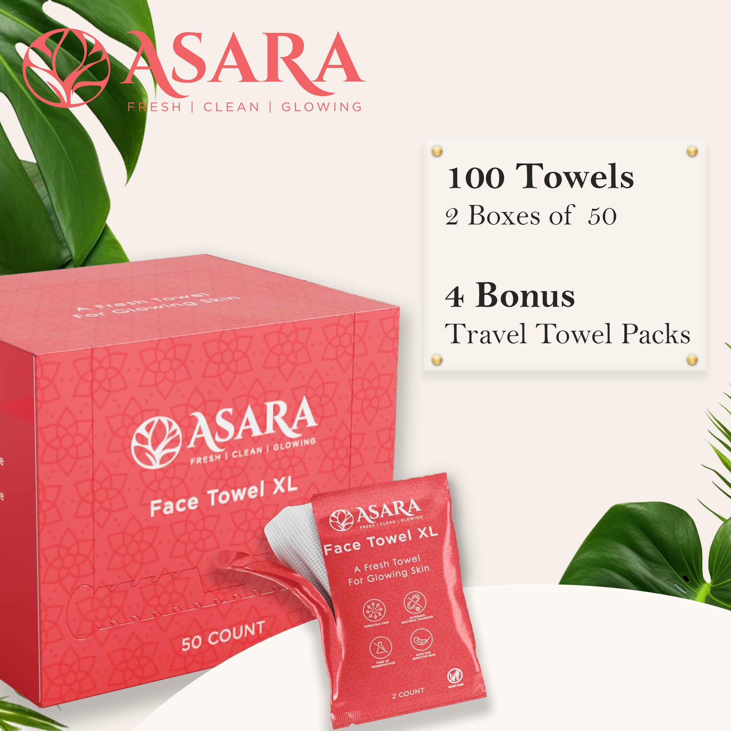 ASARA NEW YORK PROBIOTIC SKIN SCIENCE Clean Face Towels XL – Water-Activated Makeup Remover Wipes