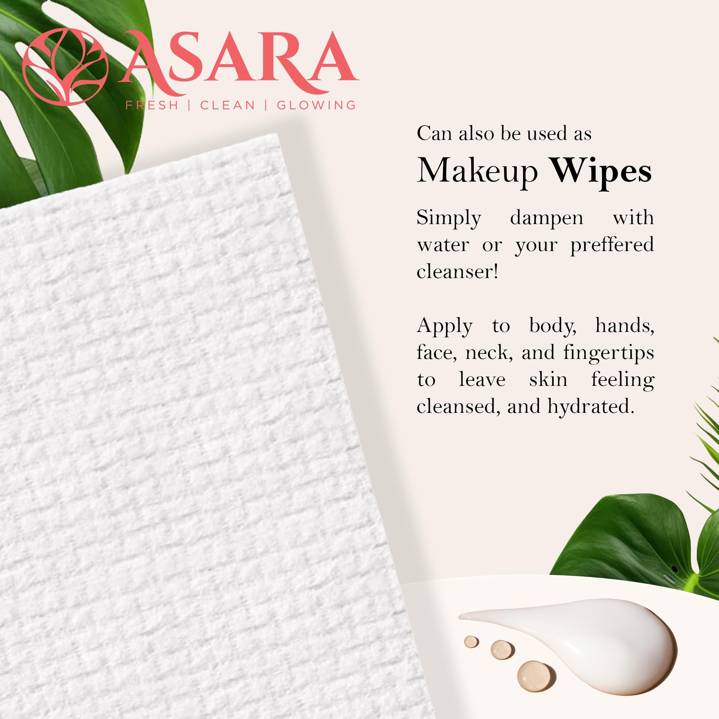 ASARA NEW YORK PROBIOTIC SKIN SCIENCE Clean Face Towels XL – Water-Activated Makeup Remover Wipes