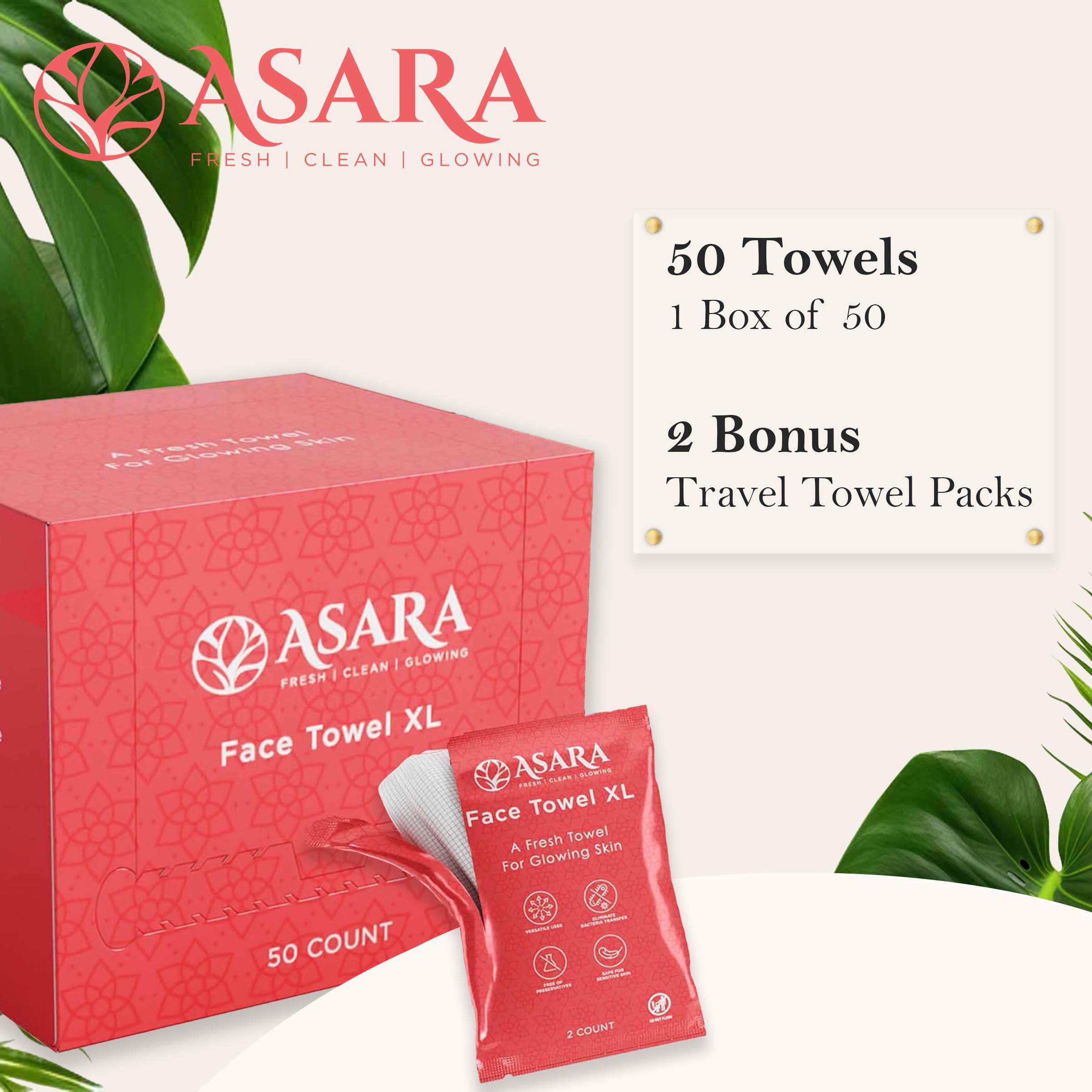 ASARA NEW YORK PROBIOTIC SKIN SCIENCE Clean Face Towels XL Wipes – Water-Activated Makeup Remover, Sensitive Skin, Organic Vegan Biodegradable | 100 Count