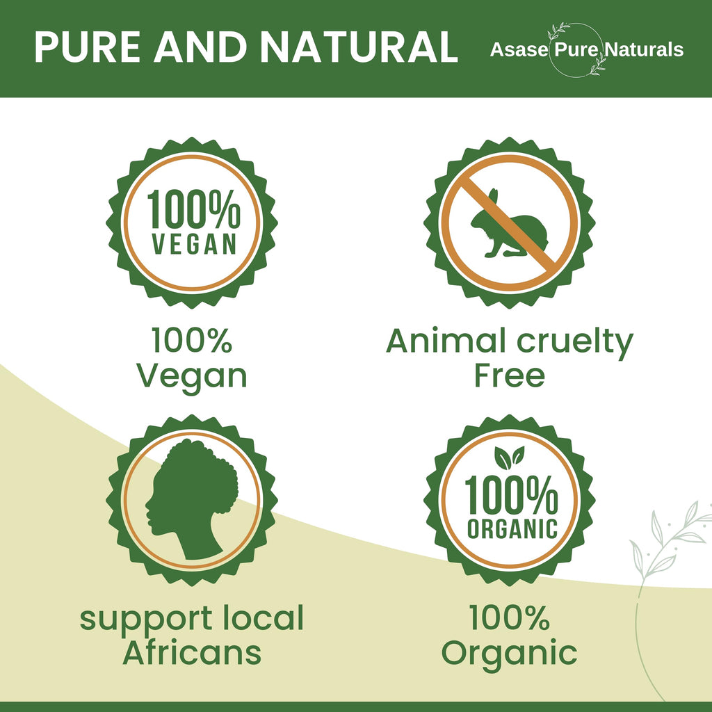 Asase Pure Naturals Organic Shea Butter – Raw, Unrefined Grade A, 1 lb from Ghana