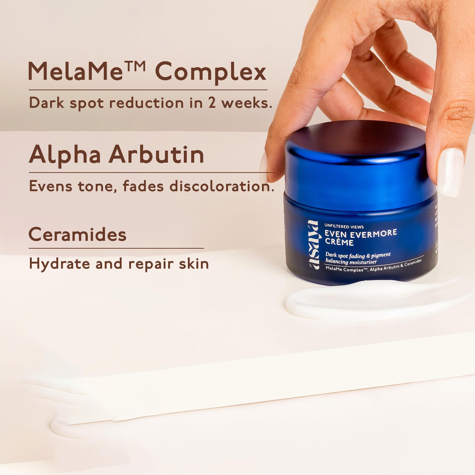Asaya Ceramides Moisturizer with Alpha Arbutin | Even Tone, Deep Hydration | 1.76 Oz