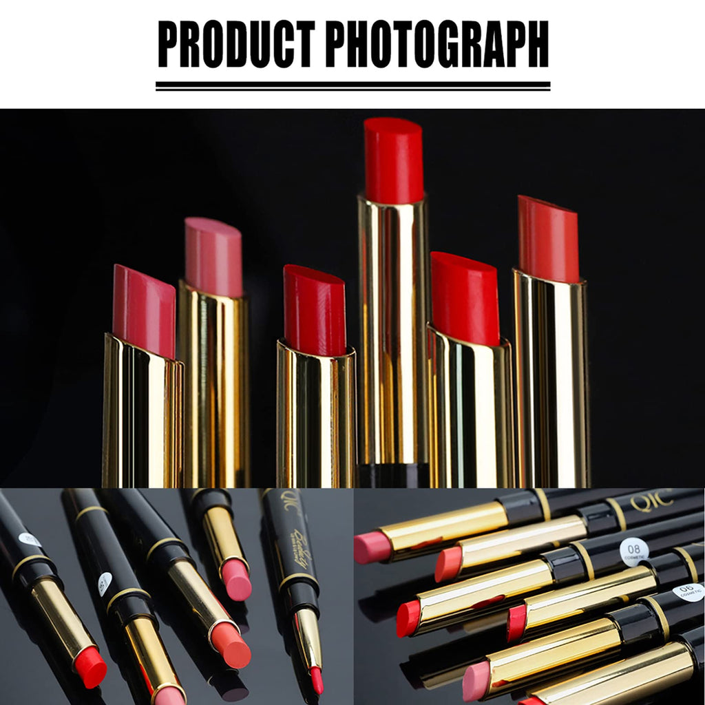 Aseawave 6Pcs Lip Liner & Lipstick Set — Matte, Long-Lasting, Waterproof (Purple Red to Ruby Red)