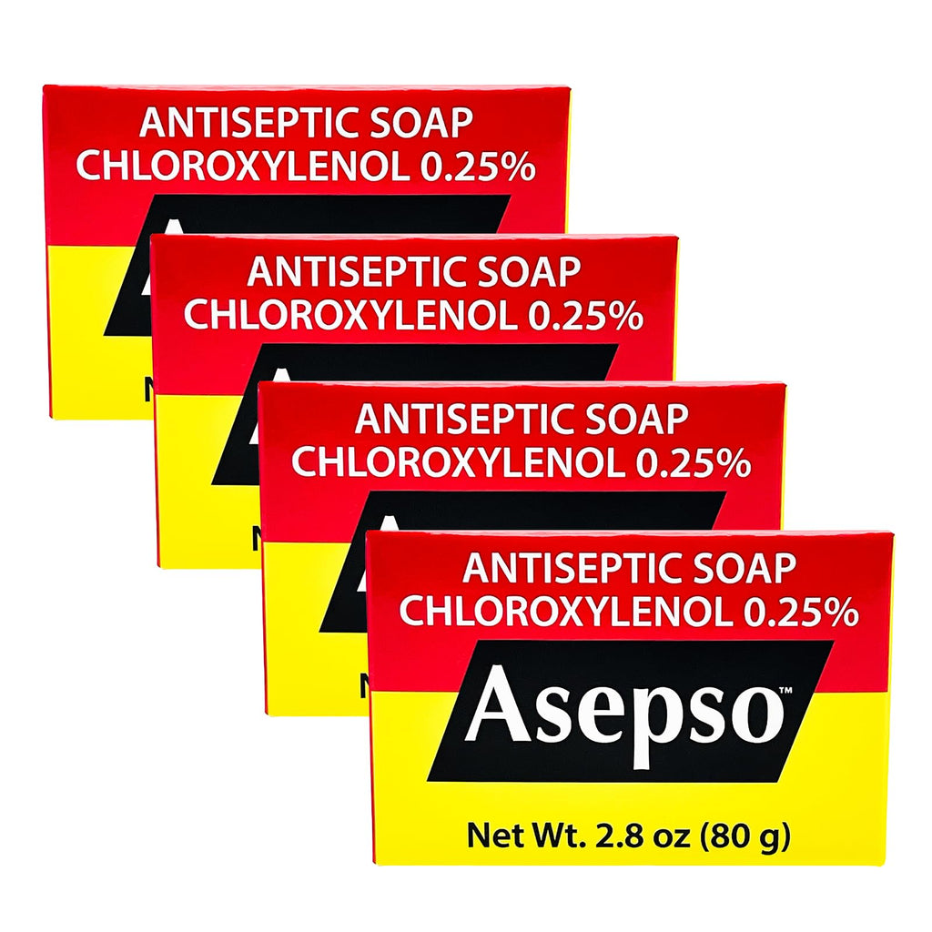 Asepso Antibacterial Original Bar Soap – 4 Pack 80g Each | Gentle Cleansing with Hydration and Classic Scent