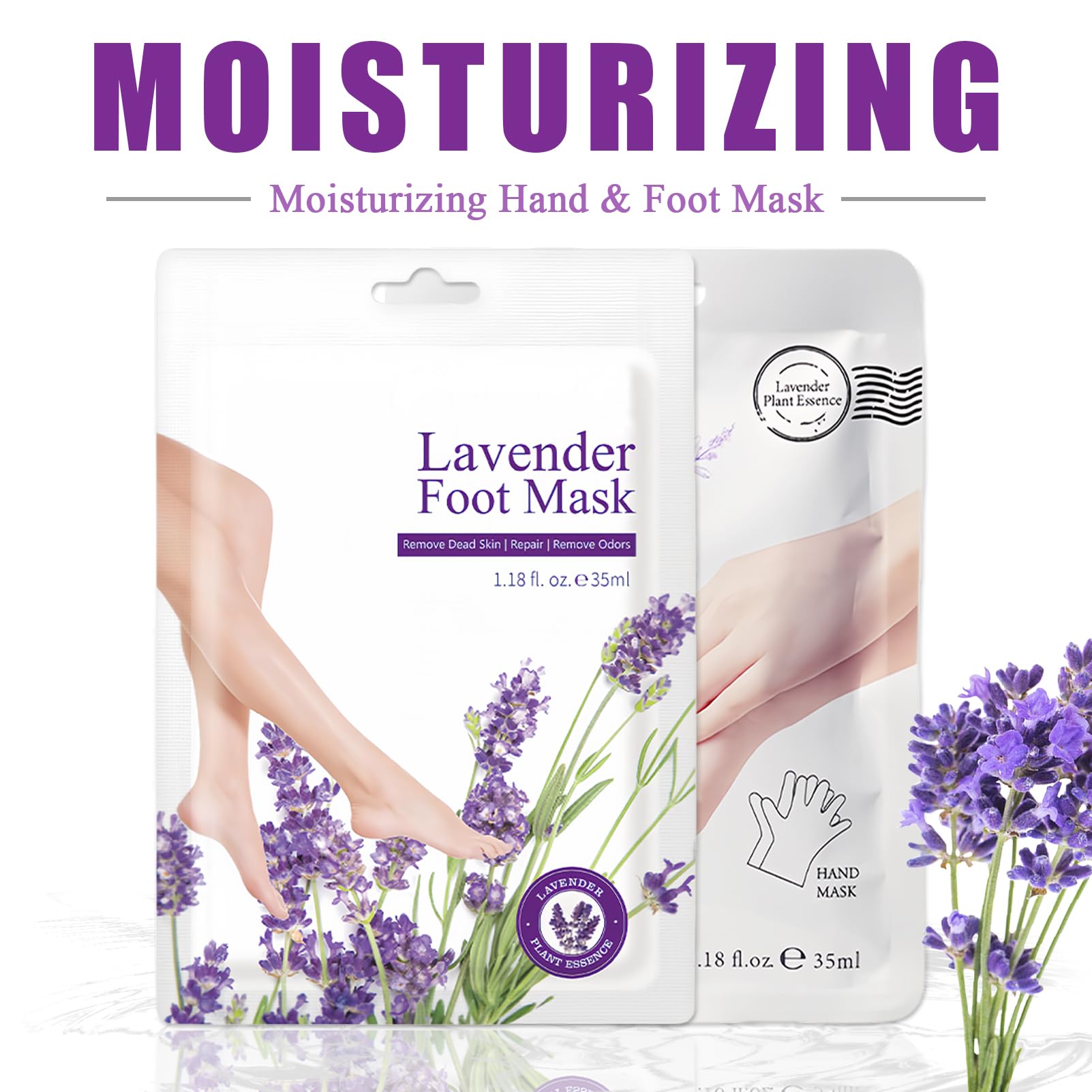 ASMAYSA Lavender Hand & Foot Mask Set – Hydrating Hand Masks & Exfoliating Foot Masks (10 Pairs)