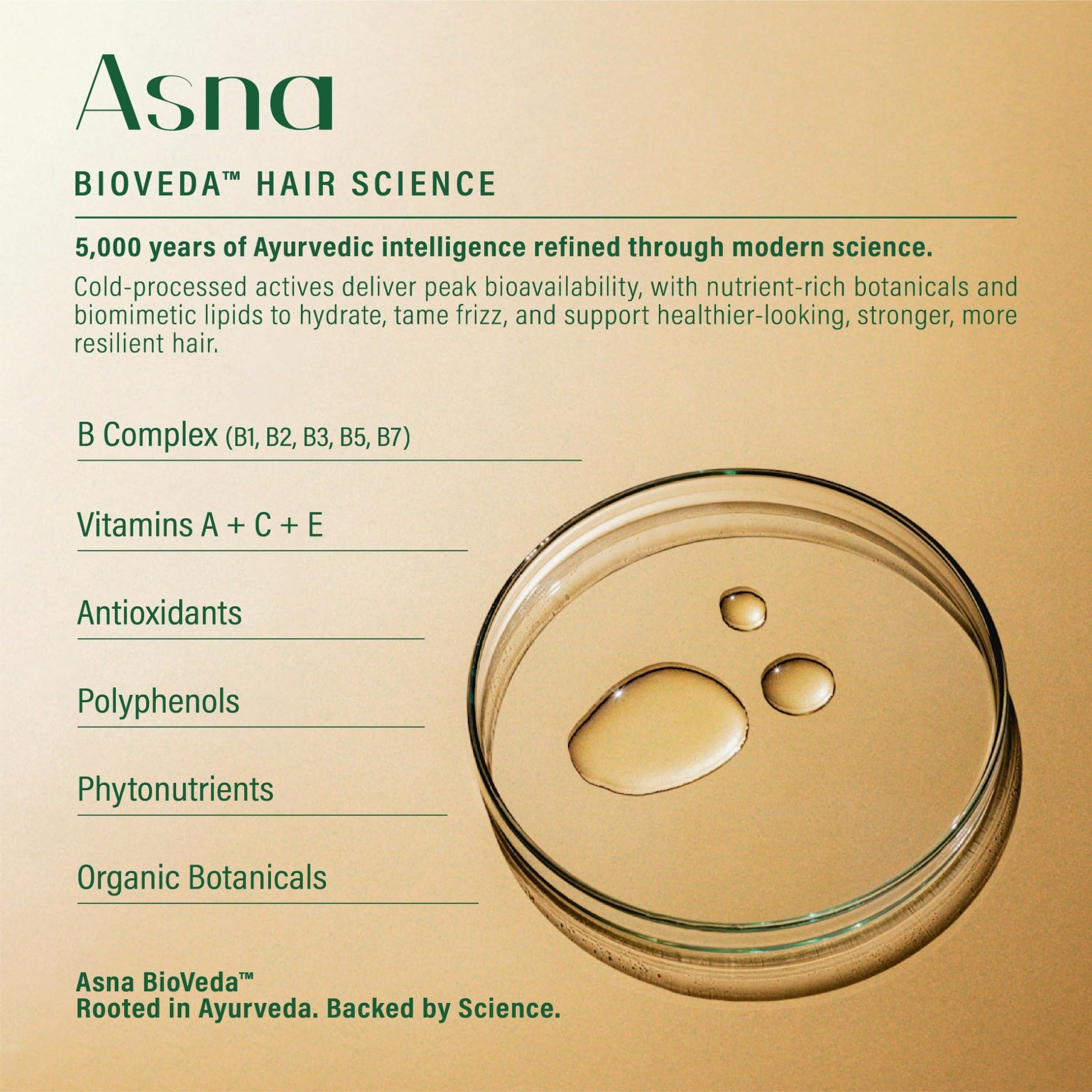 Asna Amla BioVeda 3-in-1 Hair Oil – Organic Scalp Hydration, Frizz Control & Growth
