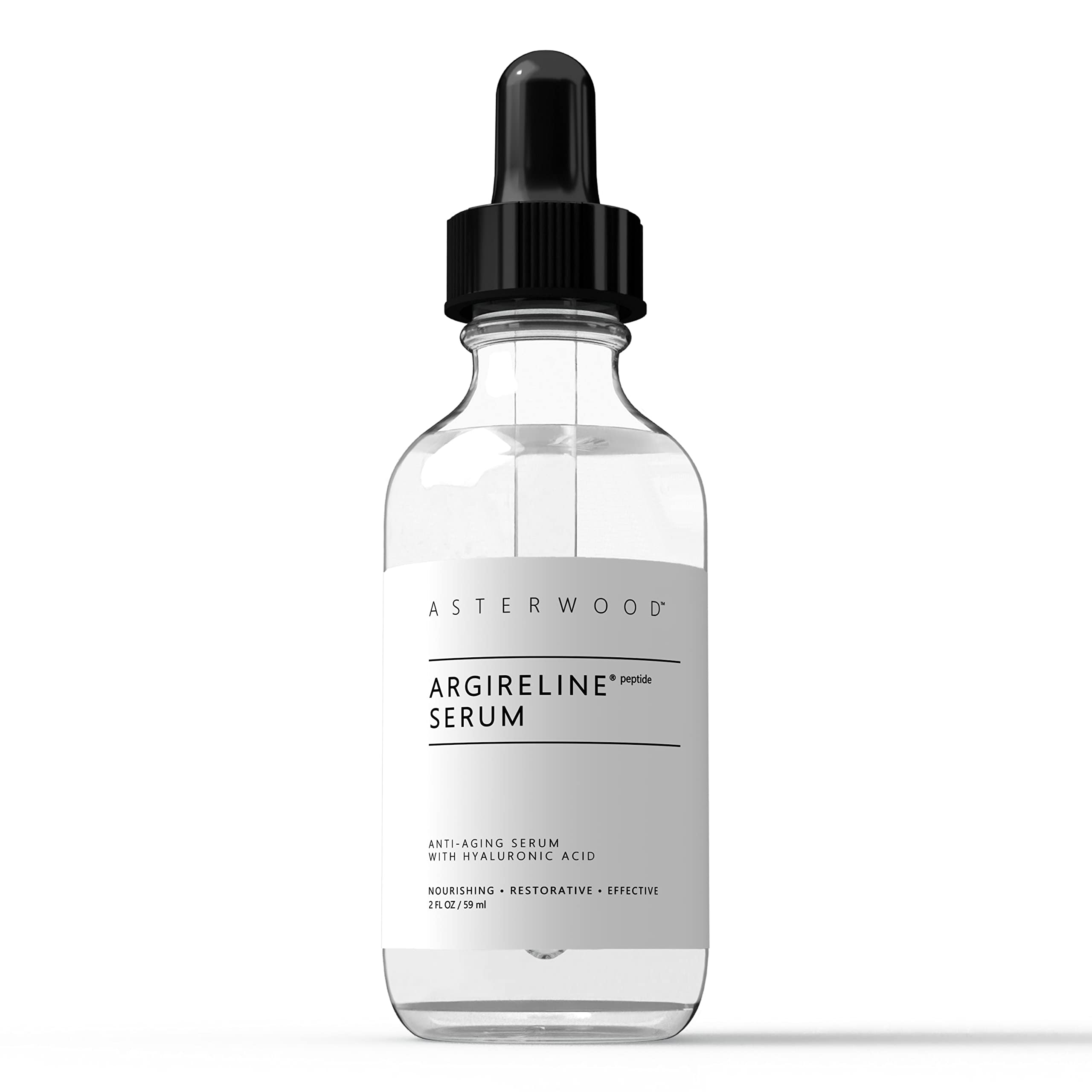 Asterwood Argireline Serum with Hyaluronic Acid – Peptide Serum for Face, Fragrance-Free, 2 oz
