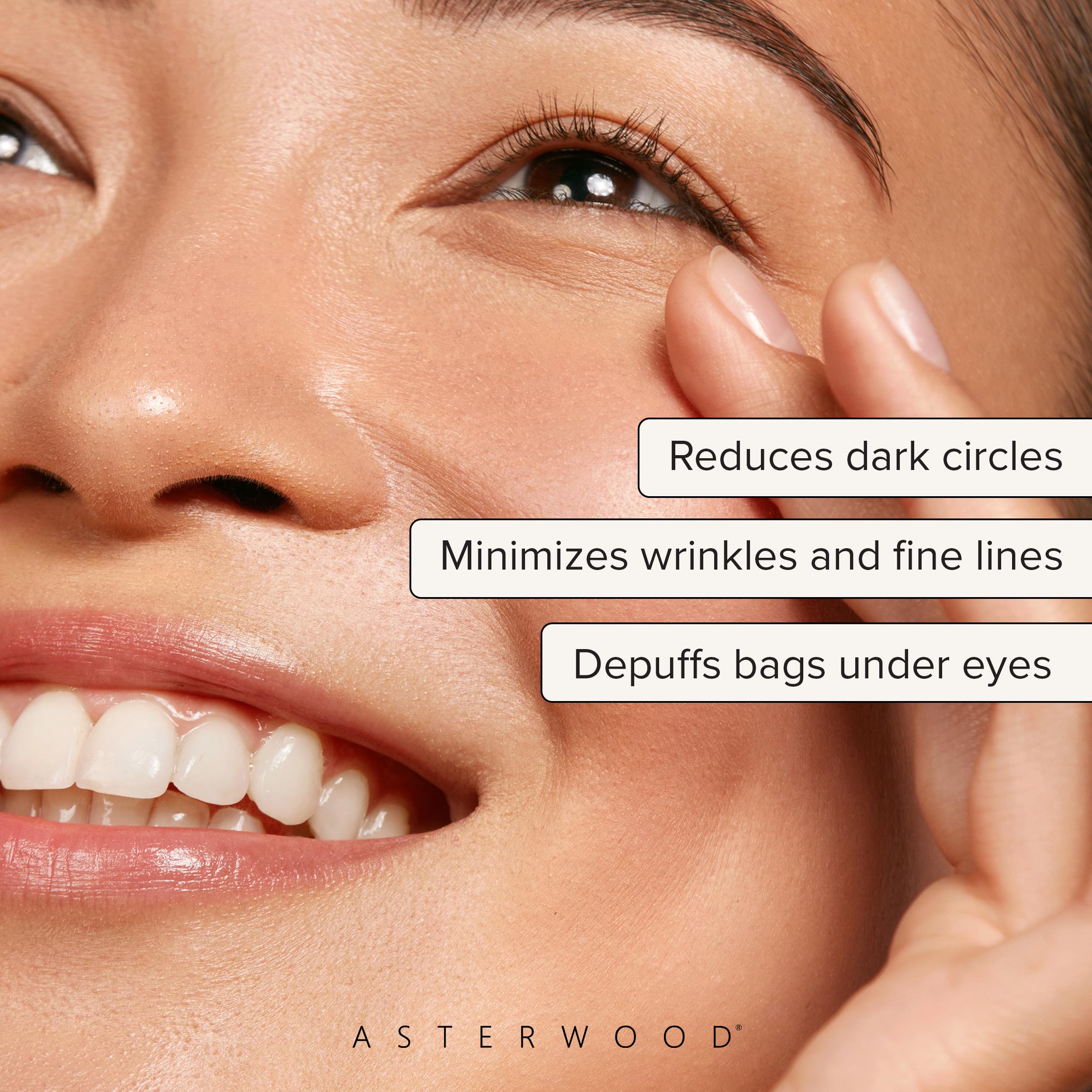 Asterwood Hyaluronic Acid Eye Serum with Matrixyl 3000, Niacinamide & Caffeine – Reduces Undereye Bags, Dark Circles & Fine Lines