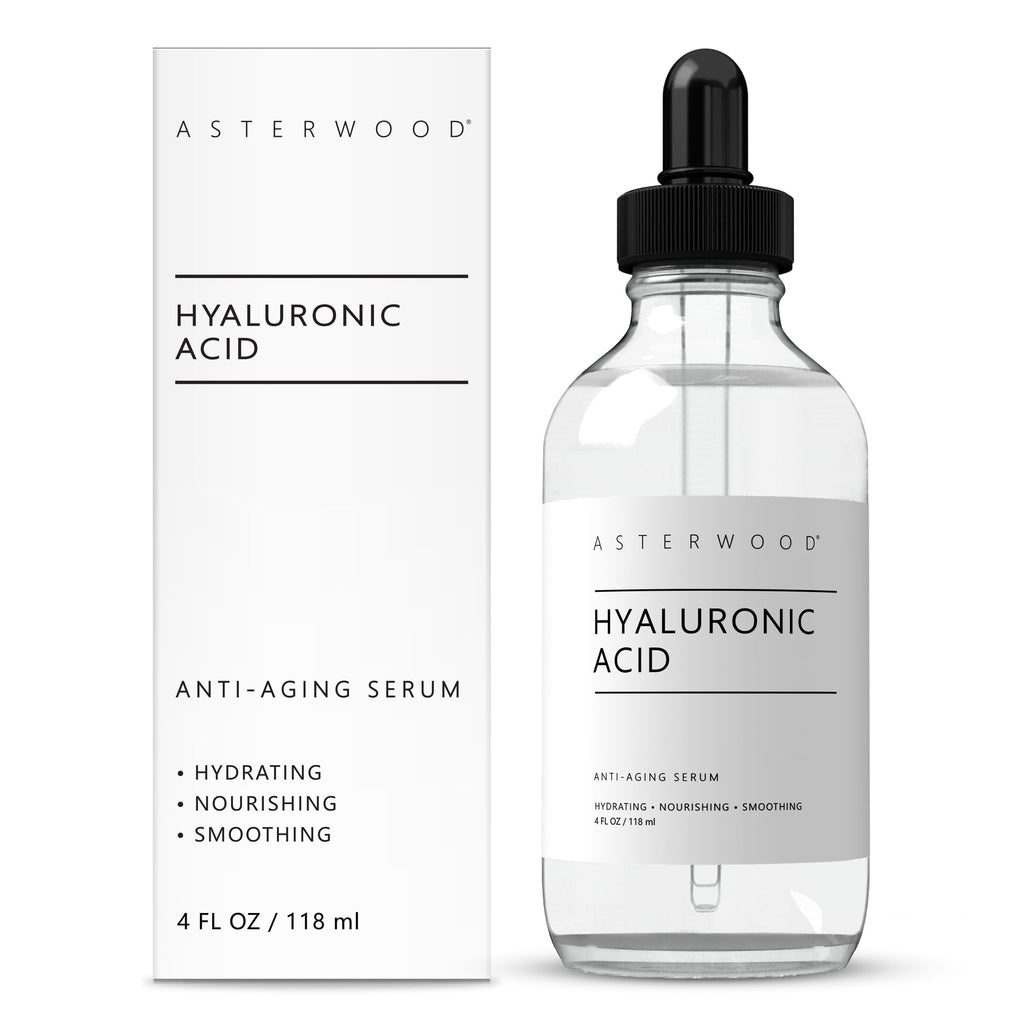 Asterwood Hyaluronic Acid Serum for Face – Fragrance-Free Hydration, Plumping & Anti-Aging | 4 Fl Oz