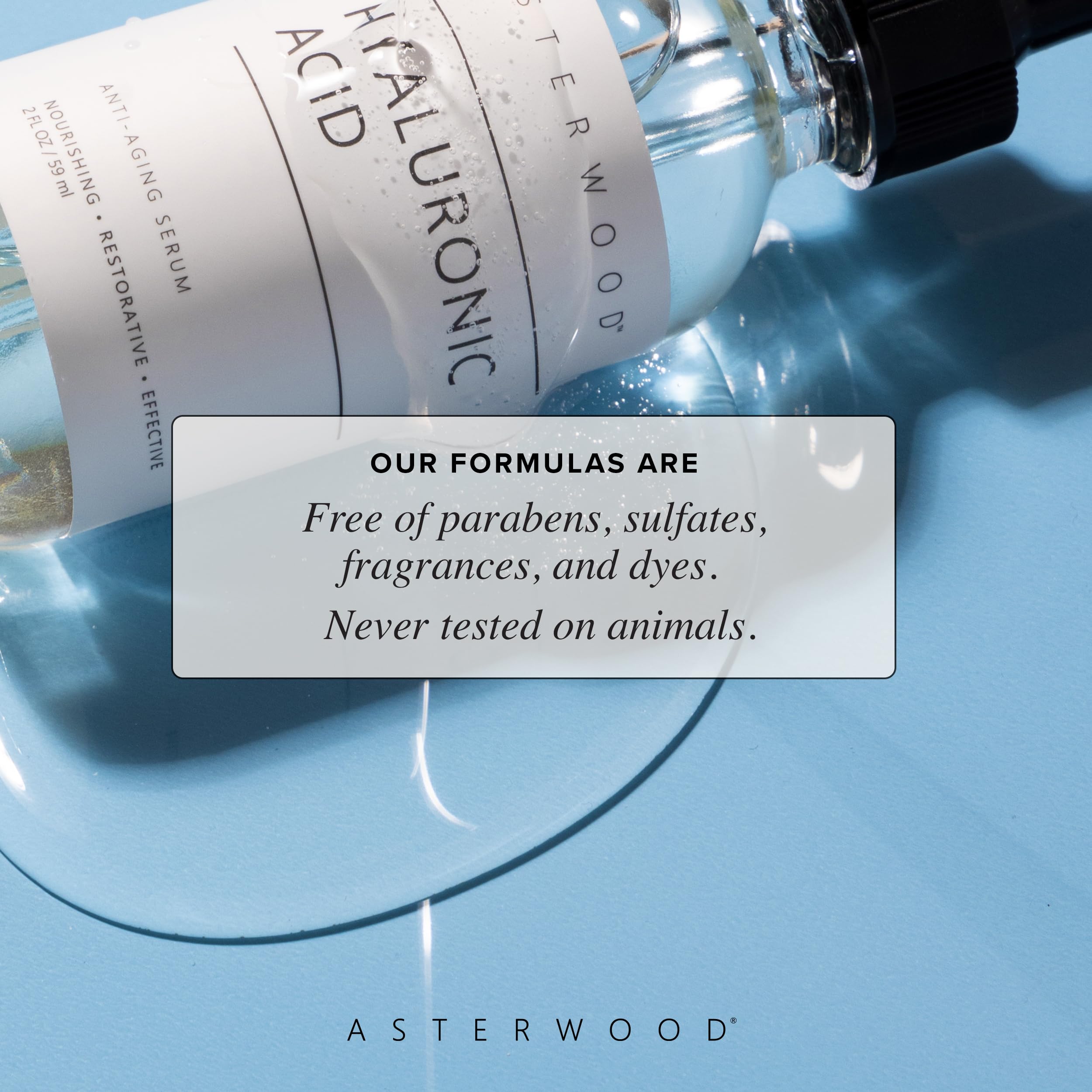 Asterwood Hyaluronic Acid Serum for Face – Fragrance-Free Hydration, Plumping & Anti-Aging | 4 Fl Oz