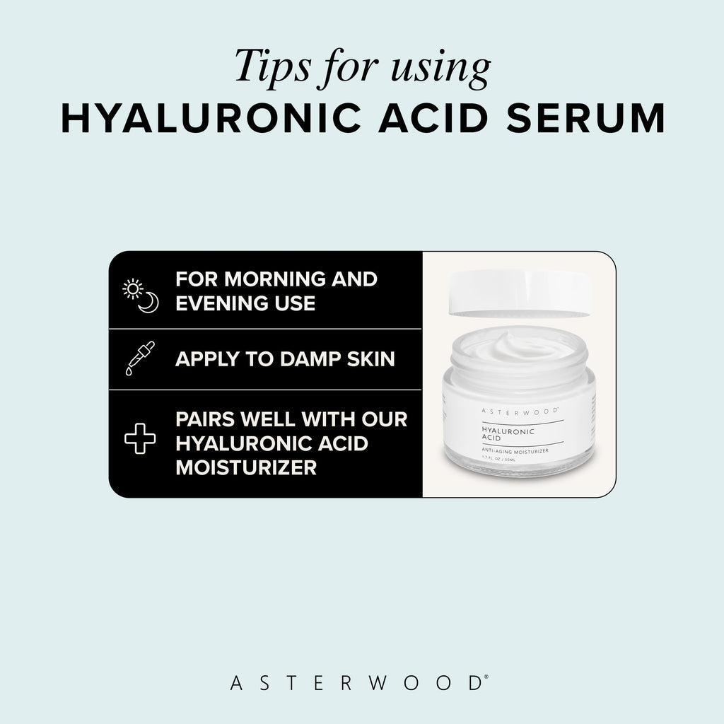 Asterwood Hyaluronic Acid Serum for Face – Fragrance-Free Hydration, Plumping & Anti-Aging | 4 Fl Oz