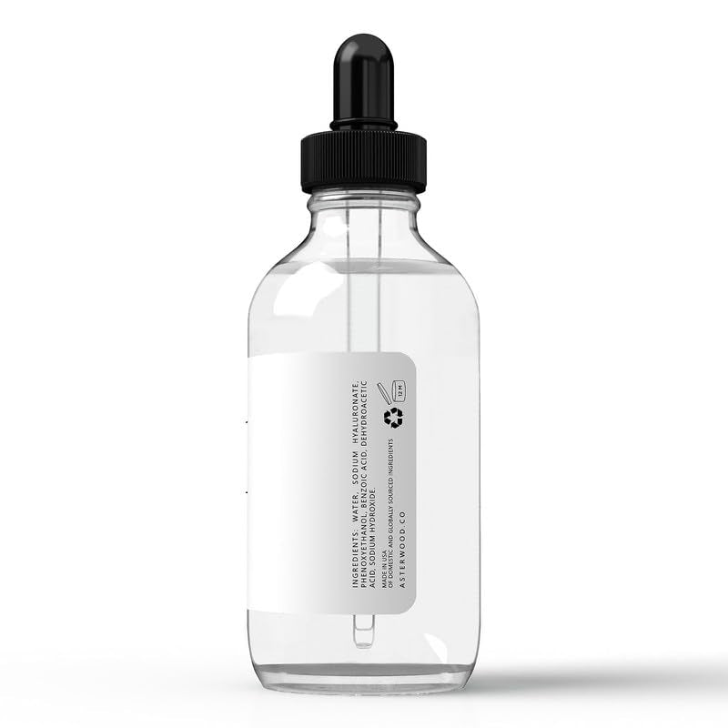 Asterwood Hyaluronic Acid Serum for Face – Fragrance-Free Hydration, Plumping & Anti-Aging | 4 Fl Oz