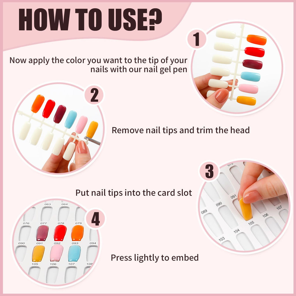 ASTONFOG 308 Nail Colors Chart with 360 Tips – Professional Nail Swatches Book (Gold)