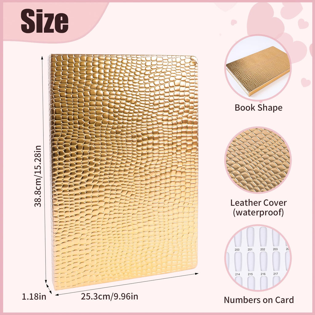 ASTONFOG 308 Colors Nail Swatches Book with 480 Nail Tips – Professional Display & Practice Card
