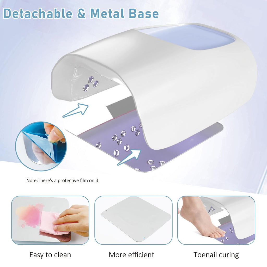 ASTONFOG 126W Cordless UV LED Nail Lamp – Auto Sensor & 4 Timers