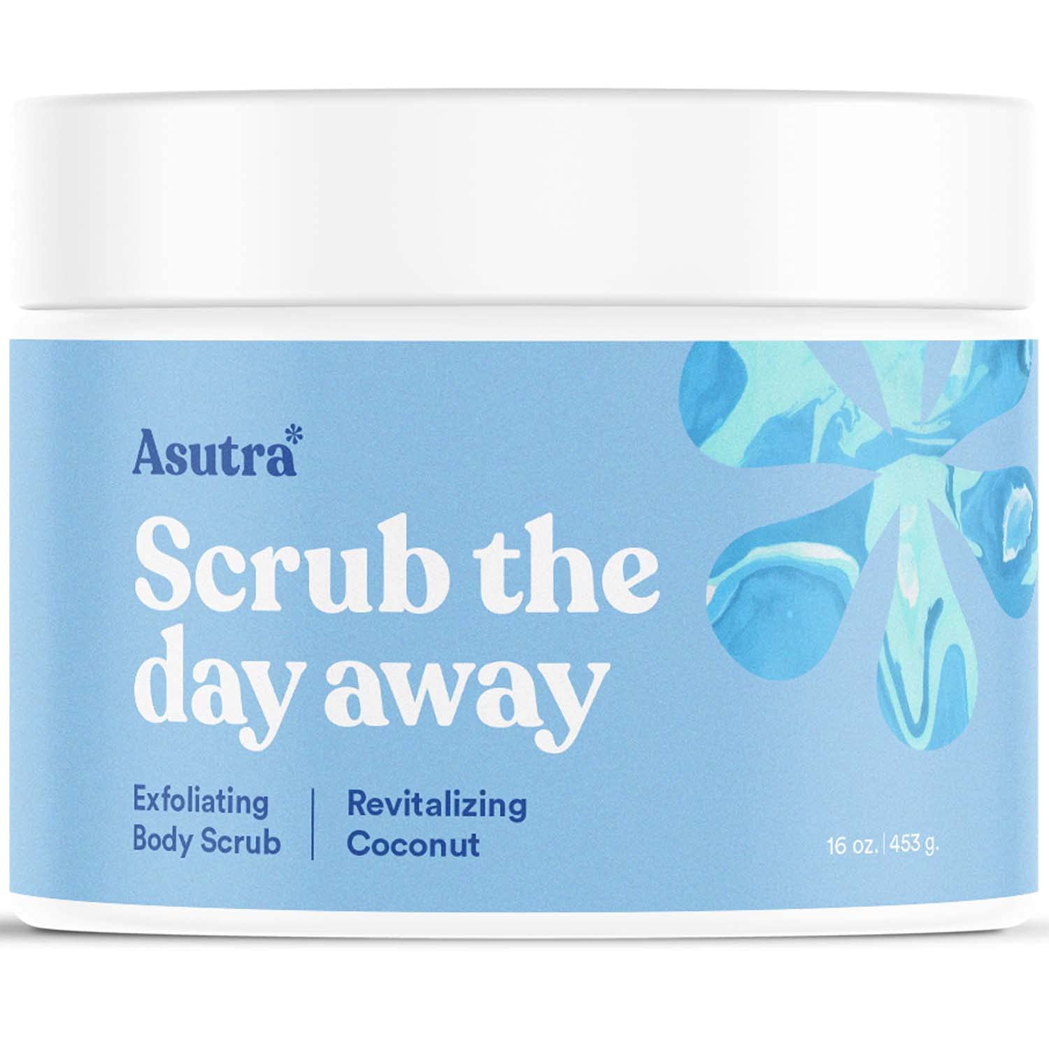 ASUTRA Dead Sea Salt Body Scrub with Coconut & Evening Primrose Oils – Ultra Hydrating Exfoliator (16 oz)