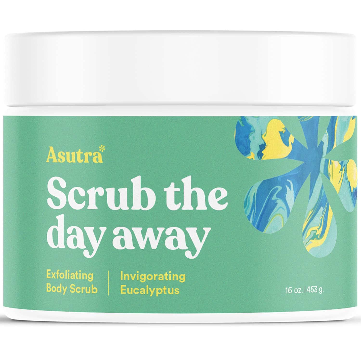 ASUTRA Dead Sea Salt Essential Oil Body Scrub with Eucalyptus – Ultra Hydrating Exfoliator, 16 oz