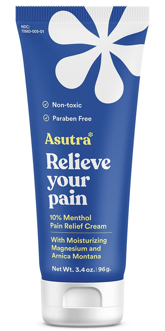 ASUTRA Muscle Pain Relief Cream 3.4 oz – Cooling Menthol, Magnesium & Arnica Oil