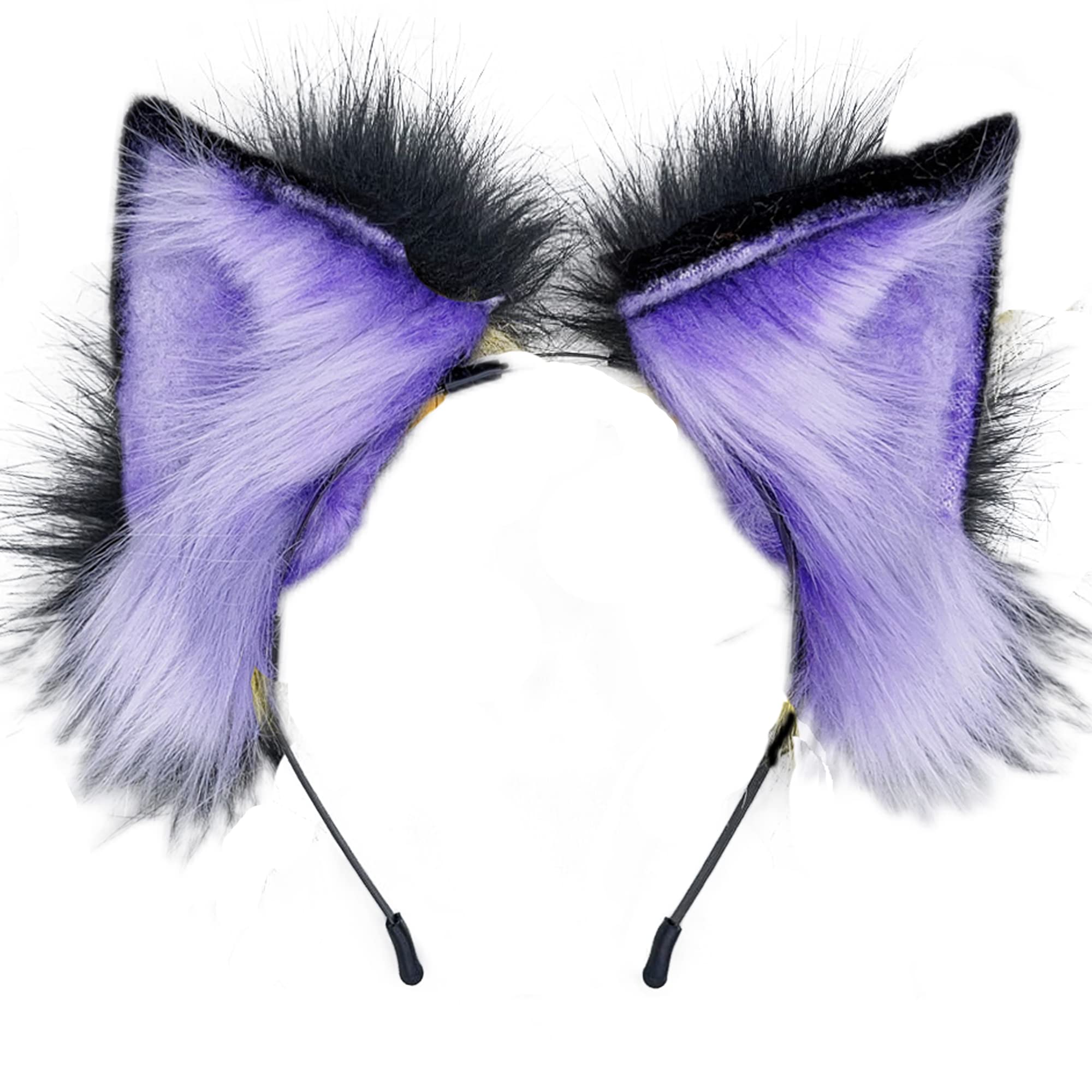 ATekatac Wolf Ears Headband - Handmade Rollable Purple1 for Halloween & Cosplay