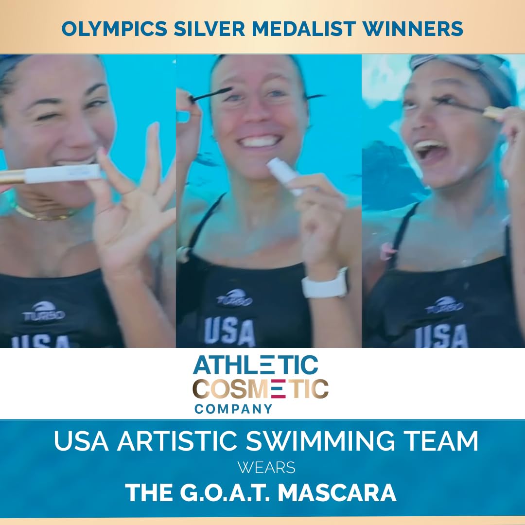 ATHLETIC COSMETIC The G.O.A.T. Waterproof Mascara – Sweatproof, Long-Wear, Vegan, Peptide-Enhanced