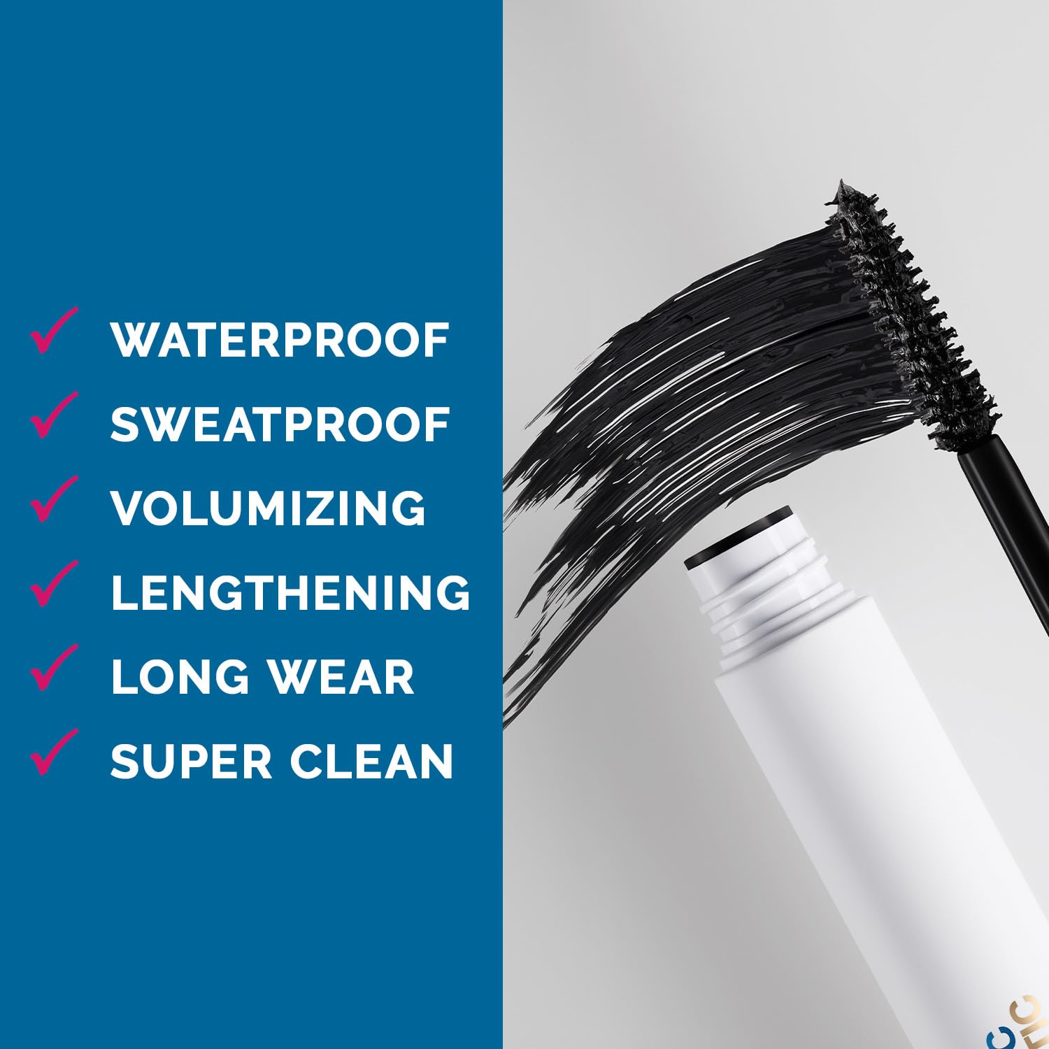 ATHLETIC COSMETIC The G.O.A.T. Waterproof Mascara – Sweatproof, Long-Wear, Vegan, Peptide-Enhanced