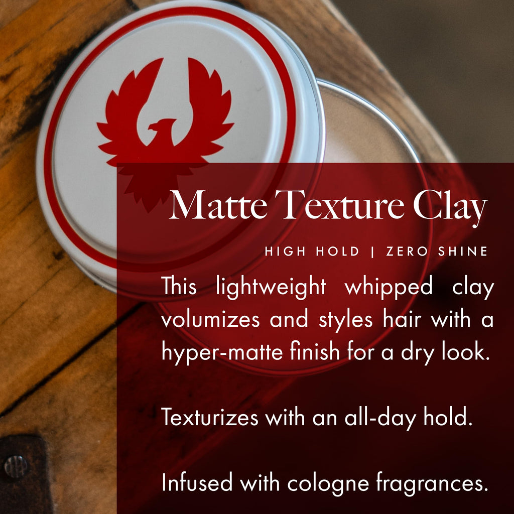 Atlas Matte Texture Clay – Lightweight Whipped Hair Clay, No Shine, Medium to Firm Hold (2.4 oz)