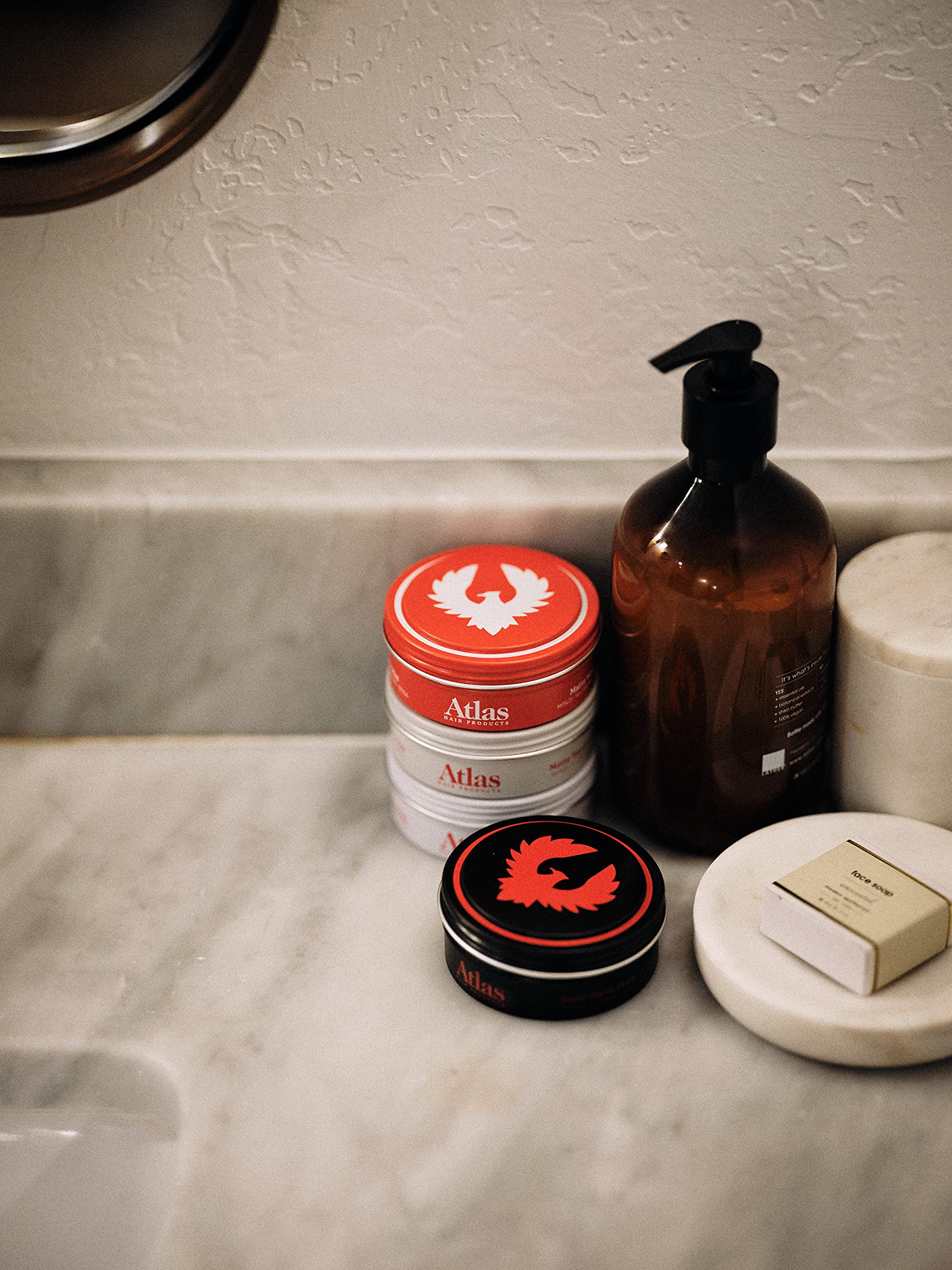 Atlas Pomade for Men – Semi-Matte, All Day Hold, Water-Soluble Hybrid Putty, 2.4oz