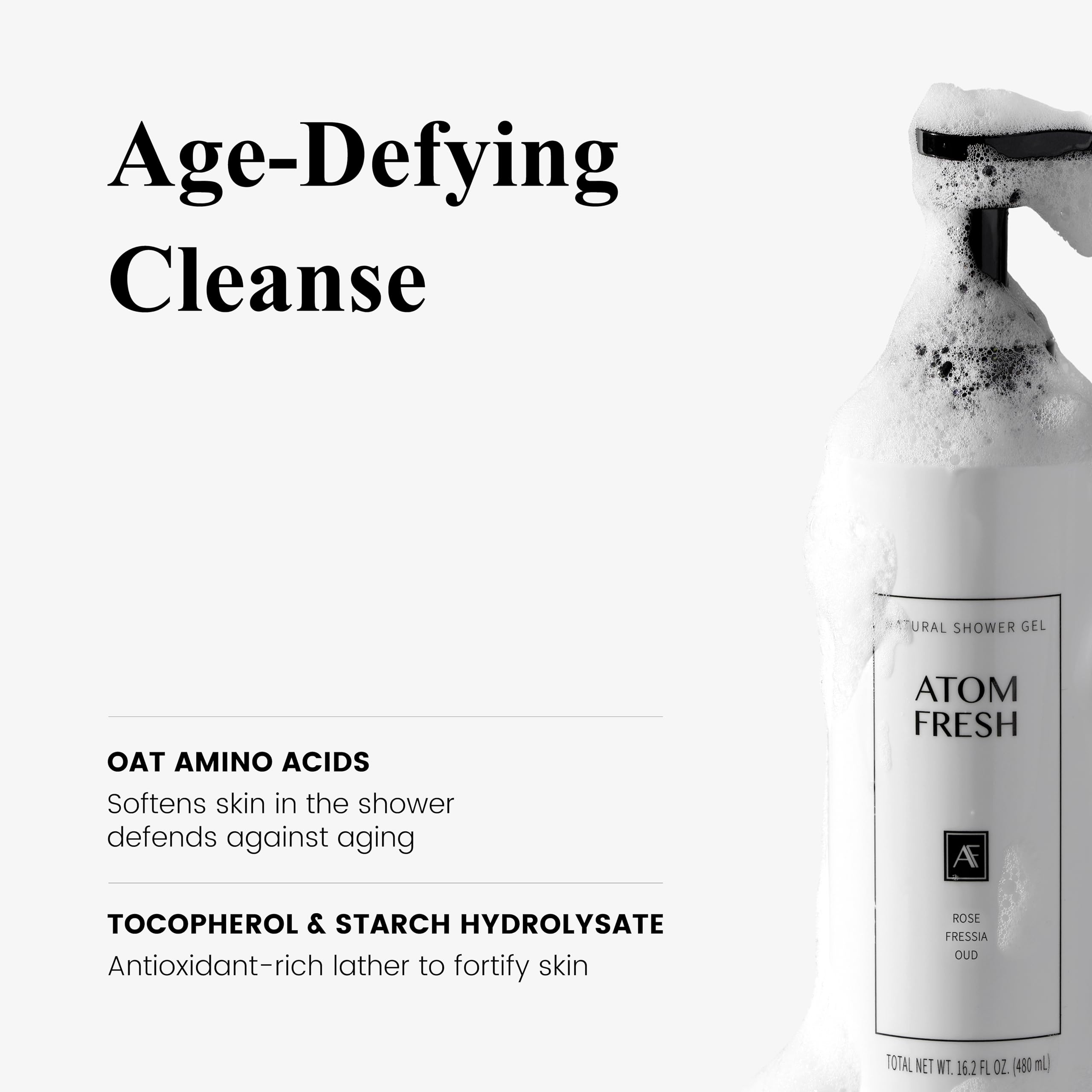 Atom Fresh Laboratory Sulfate-Free Body Wash for Sensitive Skin – Rose Fressia Oud