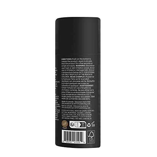 ATTITUDE Natural Deodorant – Aluminum-Free, EWG Verified, Patchouli & Black Pepper, 3 oz