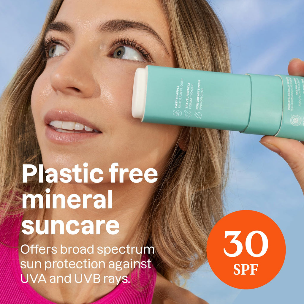 ATTITUDE Mineral Face Sunscreen Stick SPF 30 – Zinc Oxide, EWG Verified, Plastic-Free
