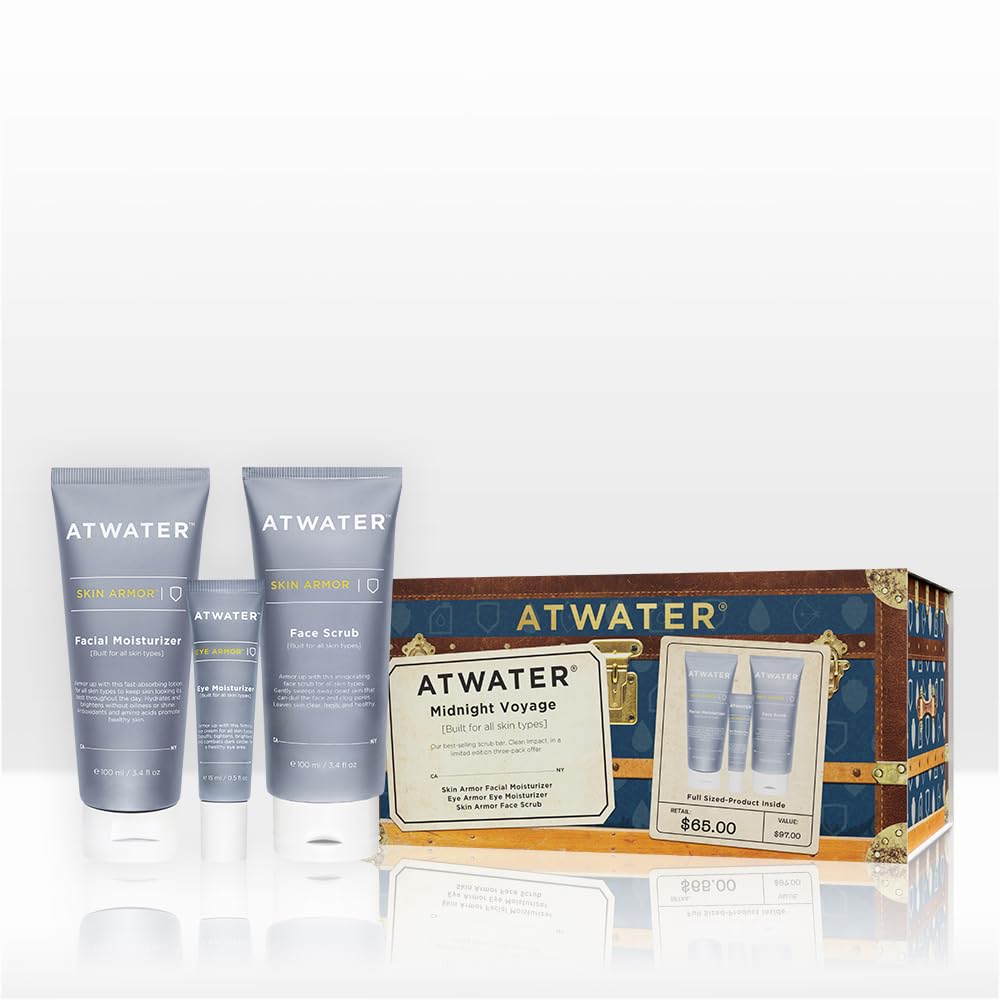 ATWATER Midnight Voyage Gift Set — 3-Piece Men’s Skincare Kit for Travel & Daily Hydration