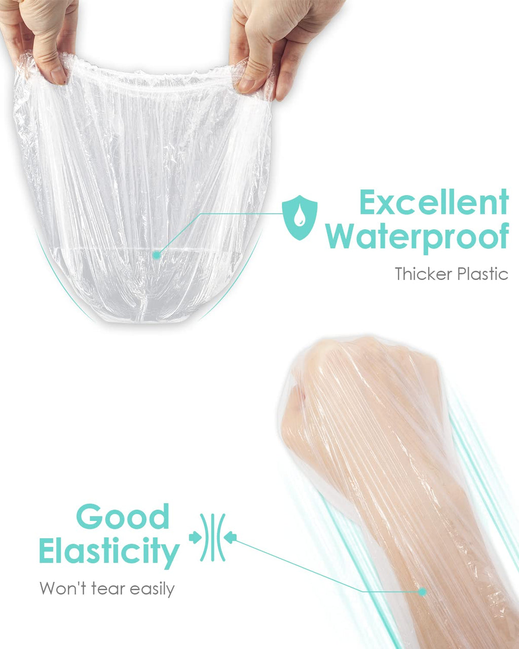 Auban 100pcs Disposable Shower Caps – Large, Waterproof & Individually Packaged