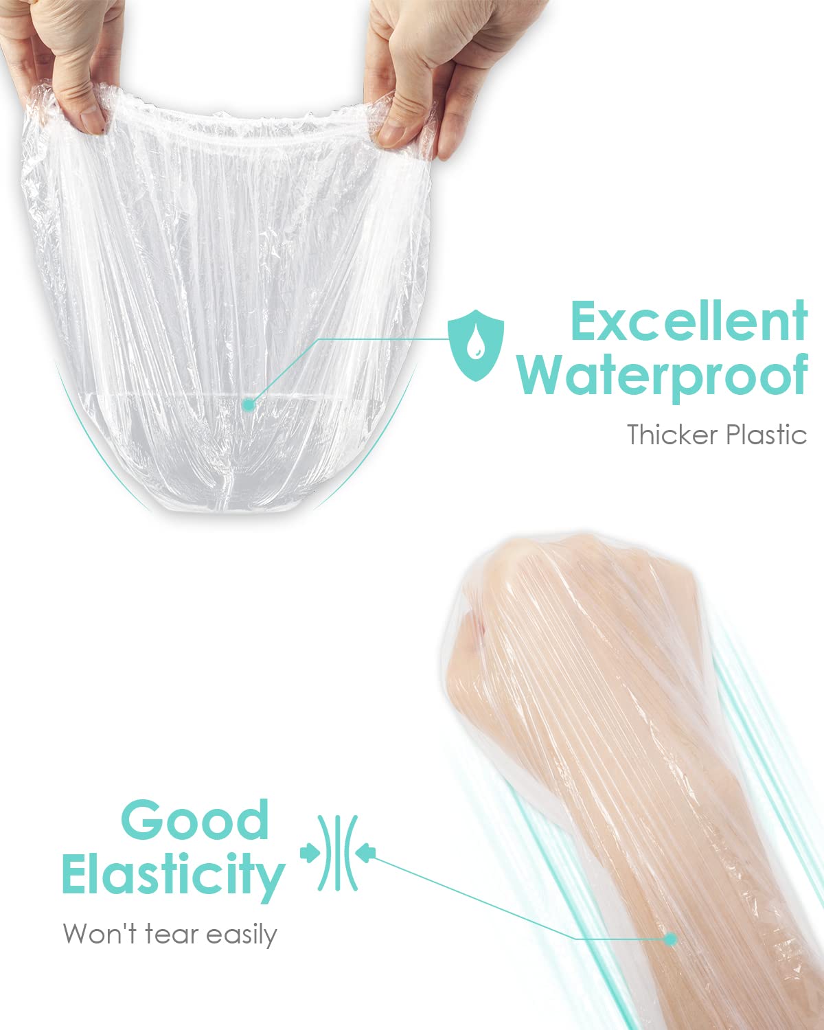Auban 100pcs Disposable Shower Caps – Large, Waterproof & Individually Packaged