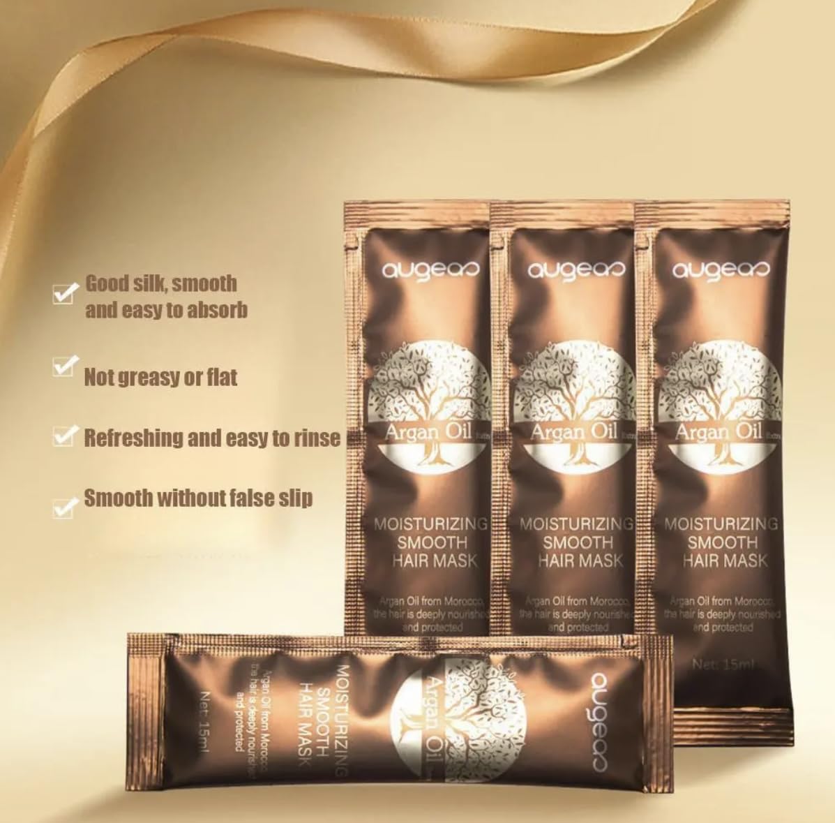 Augeas Argan Oil Hair Mask – Travel-Ready 15ml, 10-Pack