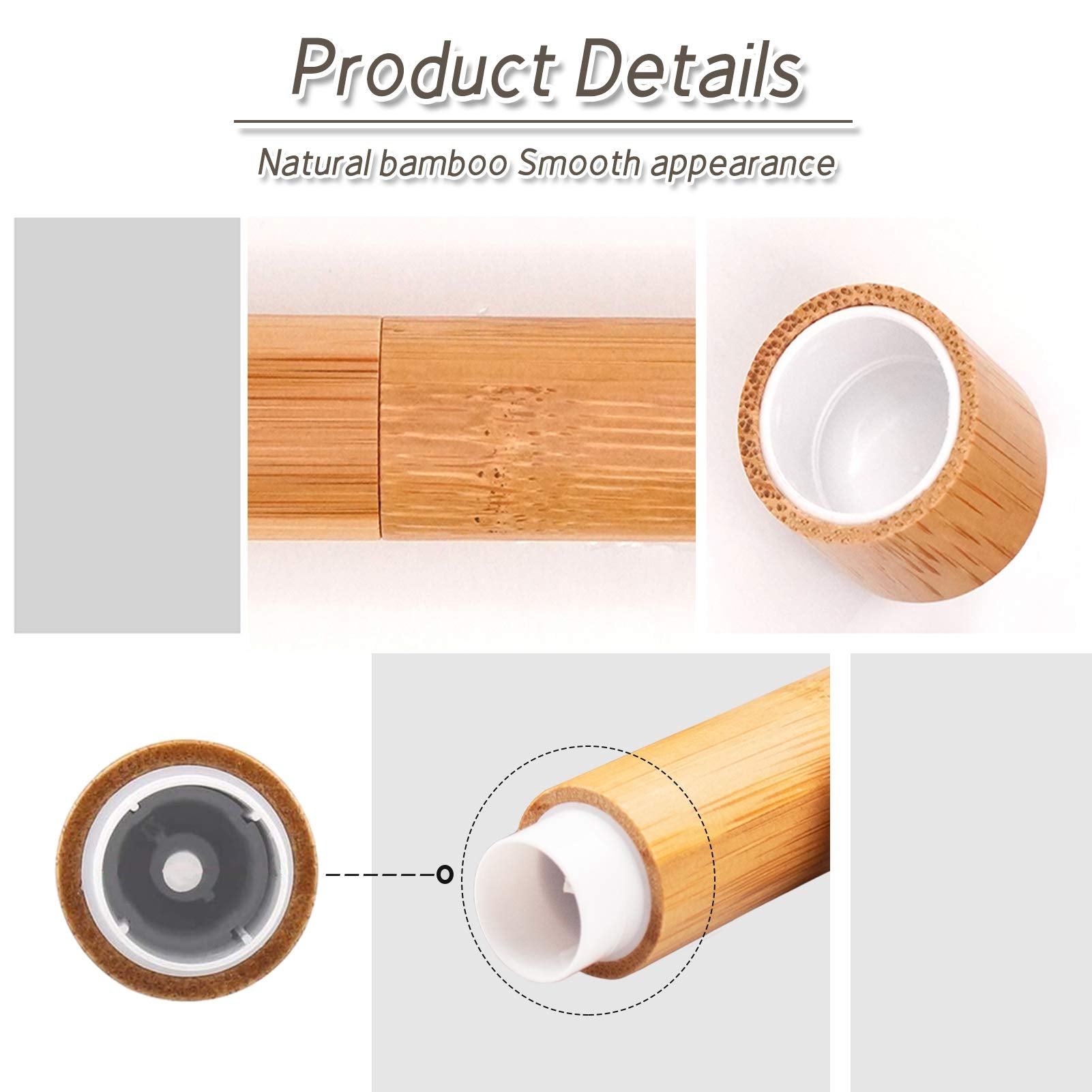 AUHOKY 12Pcs Bamboo Lip Balm Tubes – 5ml Refillable DIY Containers with Clear Inner
