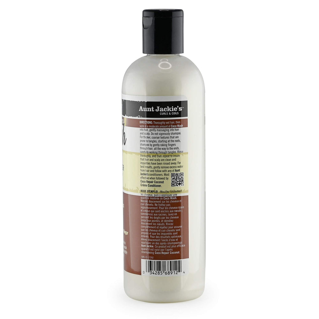 Aunt Jackie's Coco Wash Coconut Milk Conditioning Cleanser for Dry Curly Hair (12 oz)