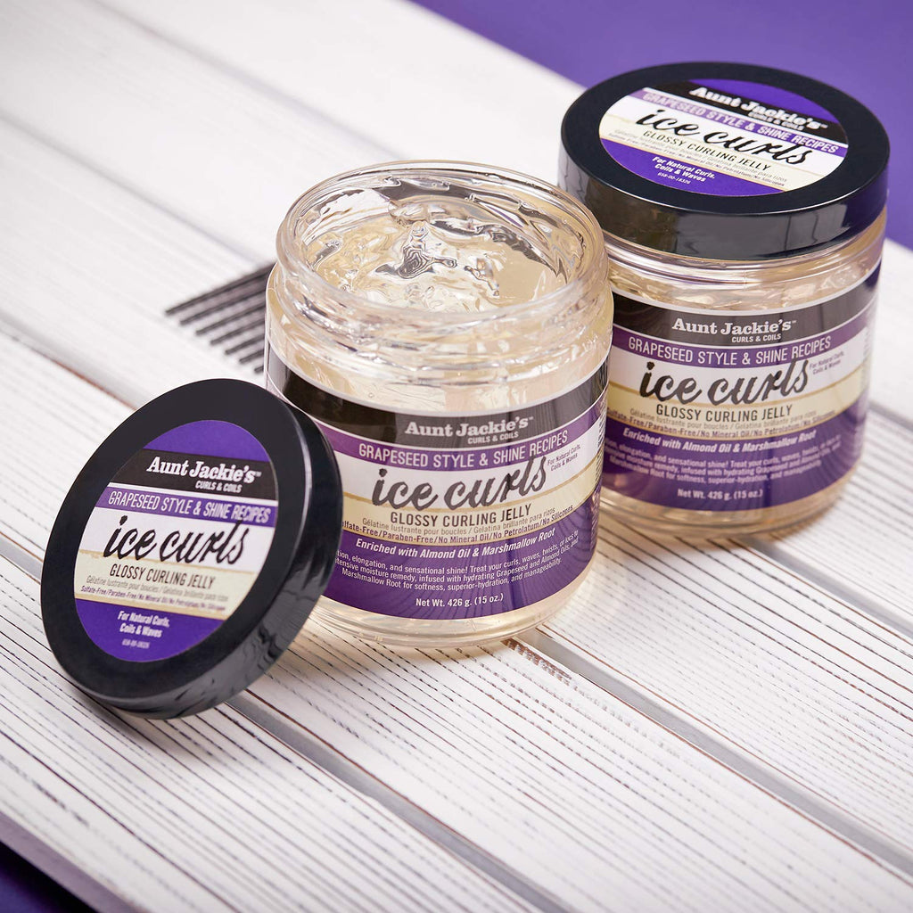 Aunt Jackie's Ice Curls Glossy Jelly – Grapeseed Style & Shine, 18 oz