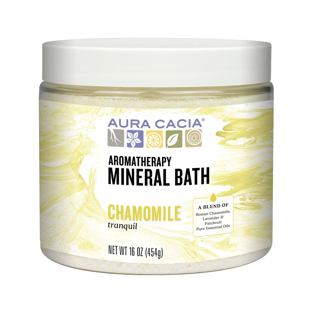 Aura Cacia Tranquil Chamomile Aromatherapy Mineral Bath – 16 oz Jar