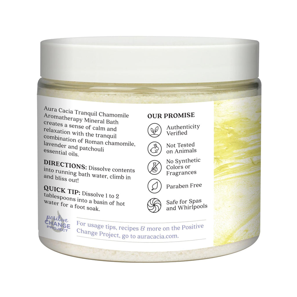 Aura Cacia Tranquil Chamomile Aromatherapy Mineral Bath – 16 oz Jar