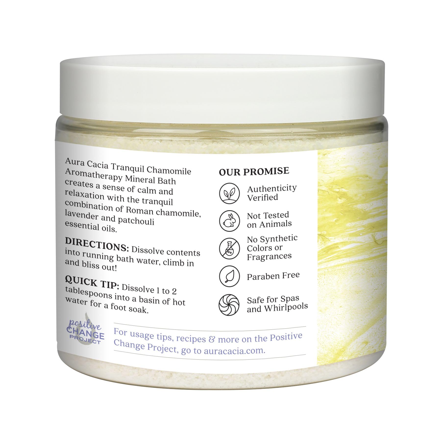 Aura Cacia Tranquil Chamomile Aromatherapy Mineral Bath – 16 oz Jar