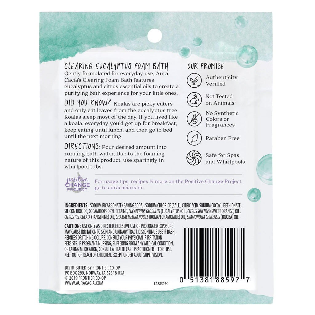 Aura Cacia Foam Bath for Kids – 2.5 Oz (6 Pack) | Eucalyptus & Citrus