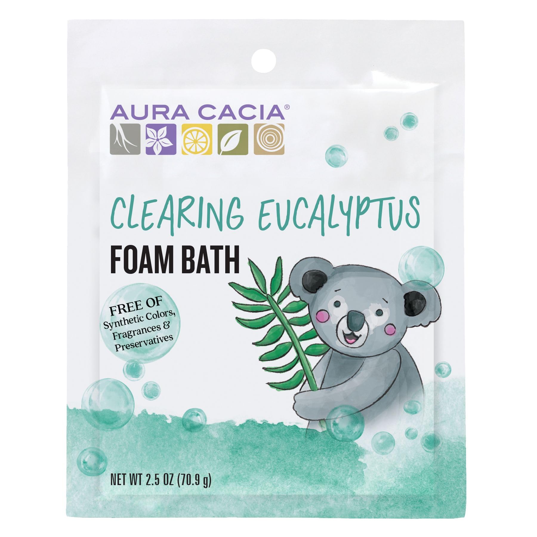 Aura Cacia Foam Bath for Kids – 2.5 Oz (6 Pack) | Eucalyptus & Citrus