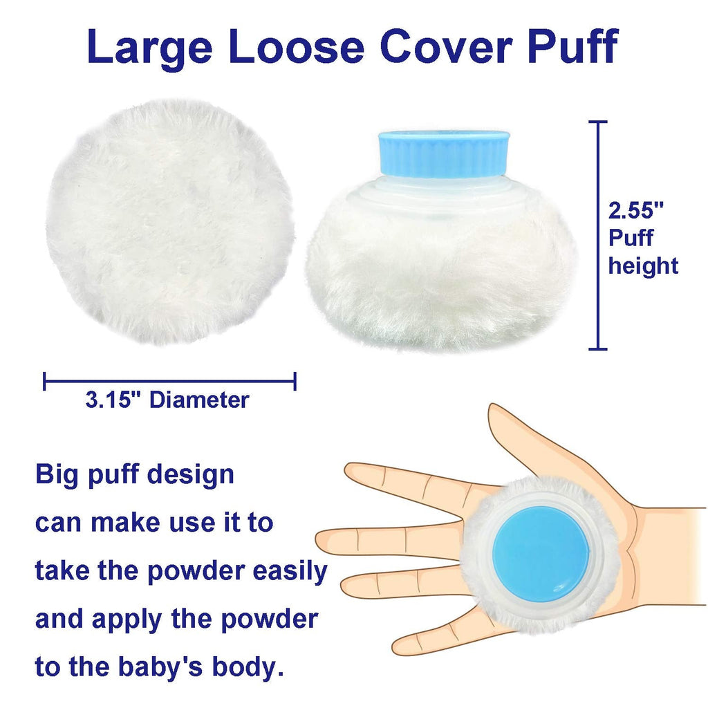 AURASIN Storage Body Powder Container – Large 3.5-inch Puff Box with Handle (Blue)