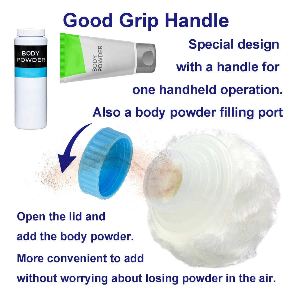 AURASIN Storage Body Powder Container – Large 3.5-inch Puff Box with Handle (Blue)