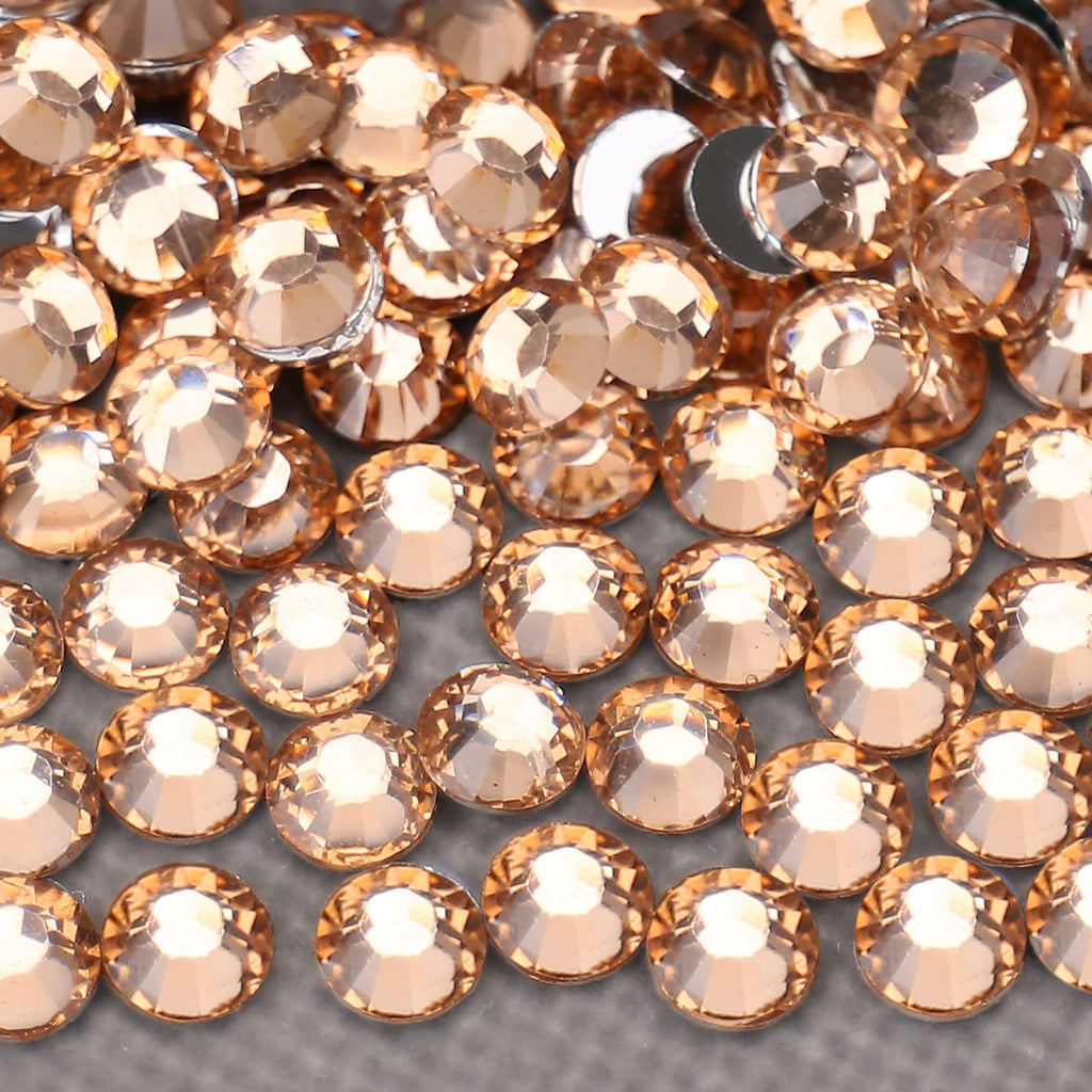 AUREHEN Champagne Resin Rhinestones – 10000pcs, 2–6mm, Flat Back, Non Hotfix for Nail Art & DIY