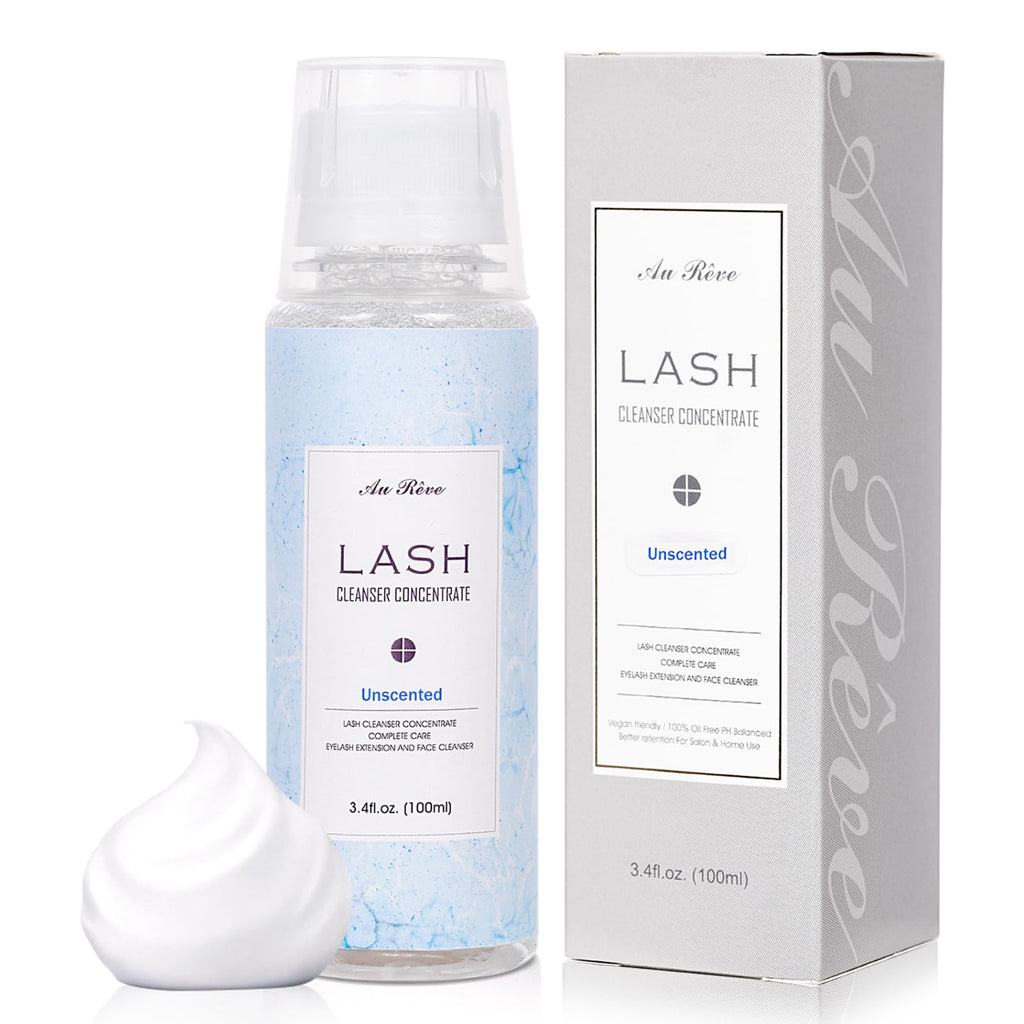 AuReve Lash Shampoo Concentrate 100ml – Oil-Free Eyelash Extension Cleanser (Salon & Home)