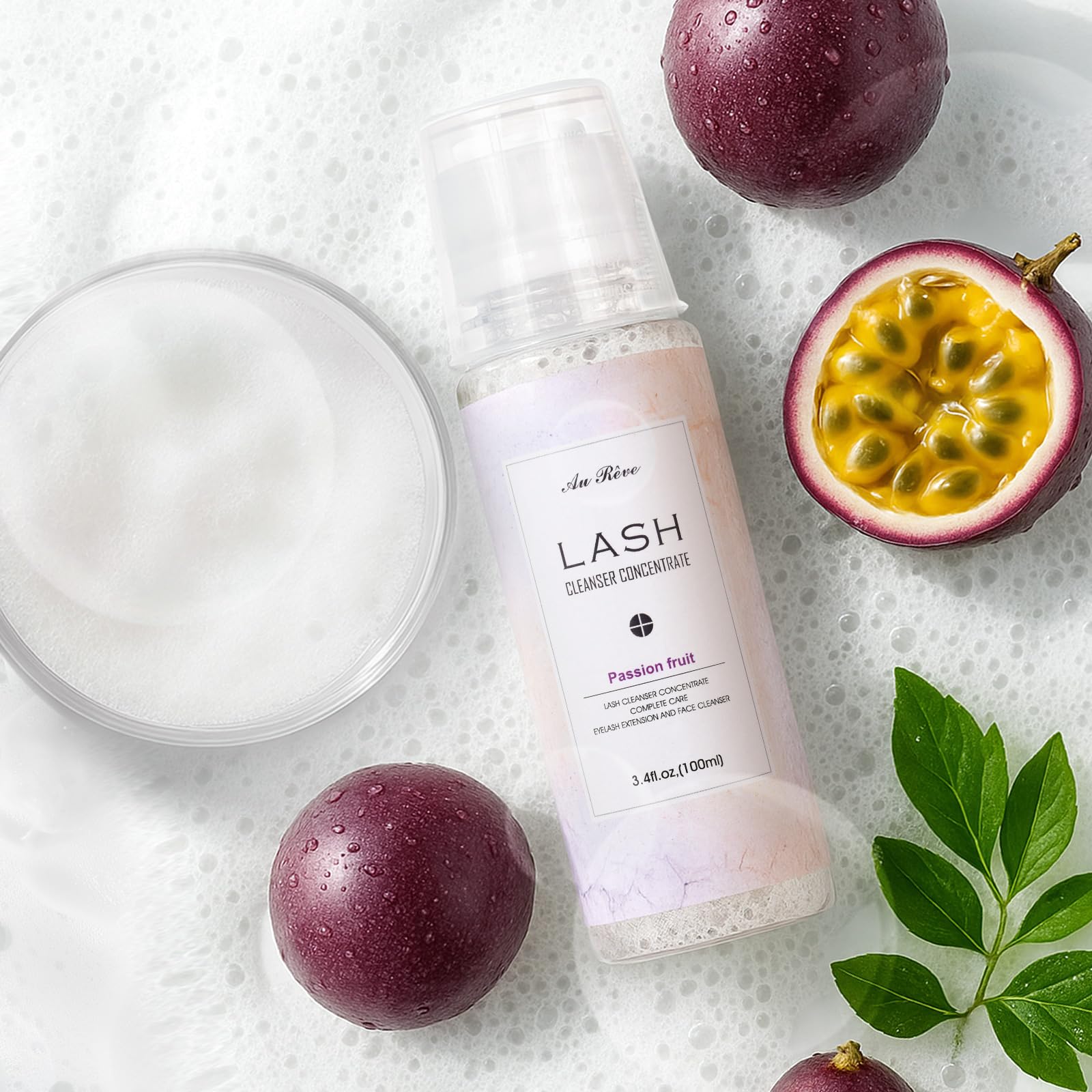 AuReve Lash Shampoo Concentrate 100ml – Oil-Free Eyelash Extension Cleanser for Salon & Home Care